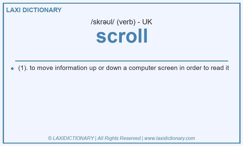 Definition scroll in British English