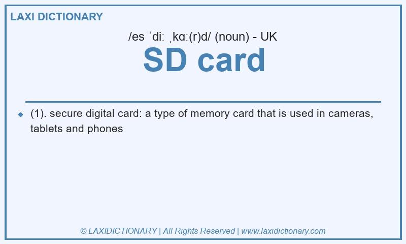 Definition SD card in British English