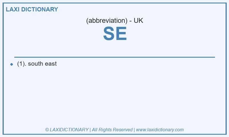 Definition SE in British English