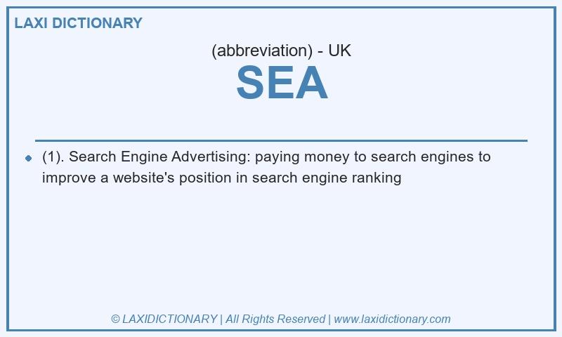 Definition SEA in British English