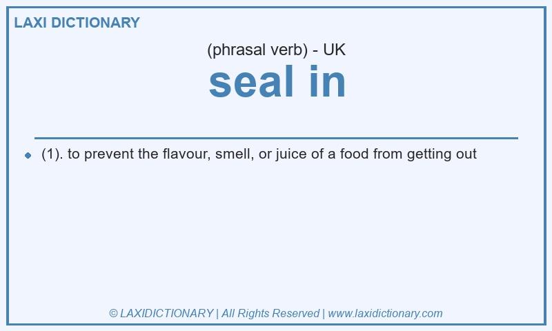 Definition seal in in British English