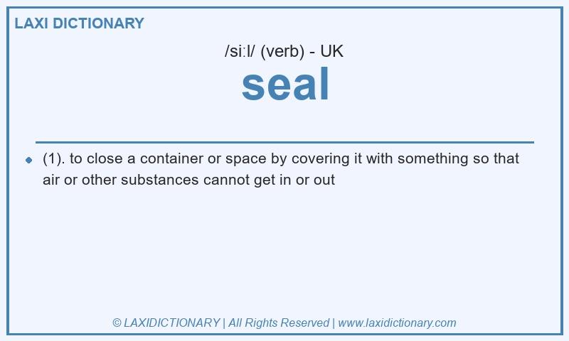 Definition seal in British English