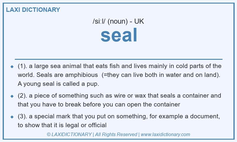 Definition seal in British English