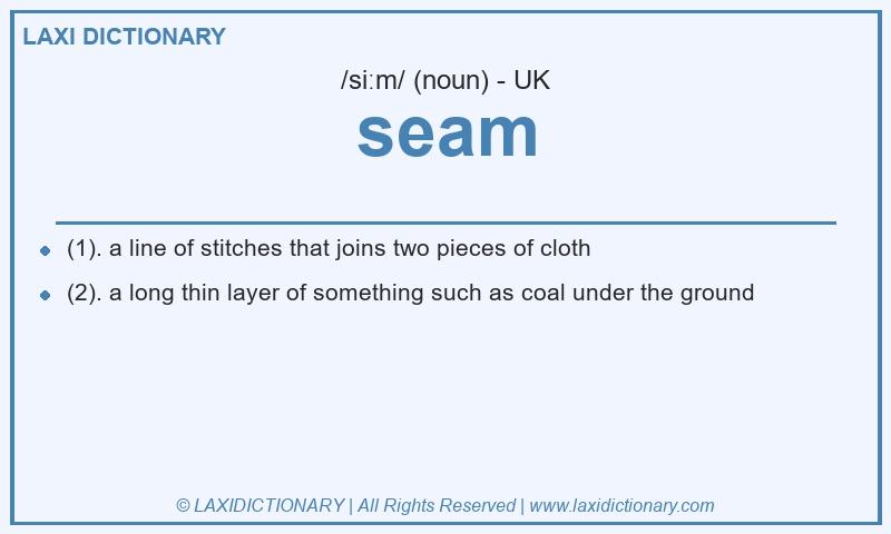 Definition seam in British English