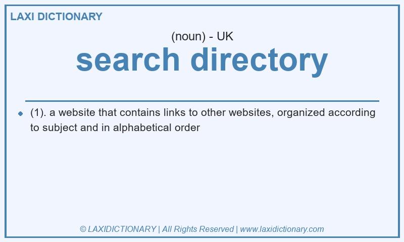 Definition search directory in British English