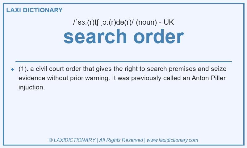 Definition search order in British English