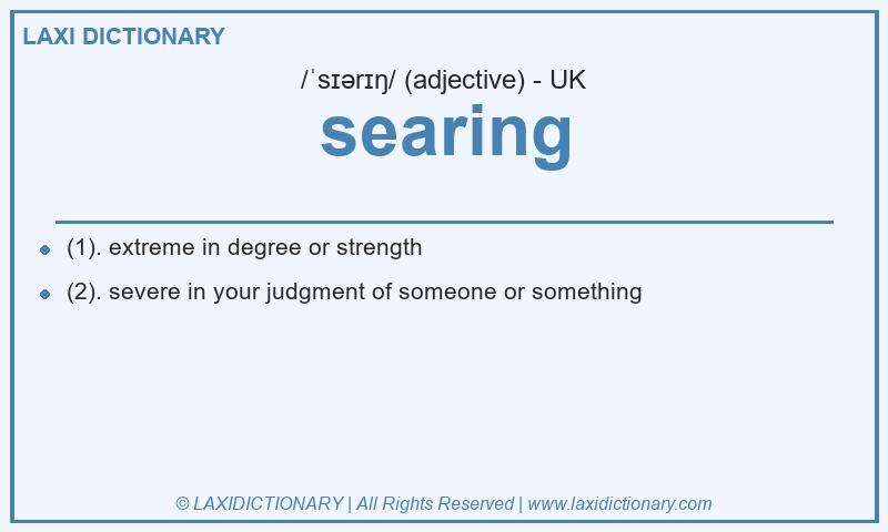 Definition searing in British English