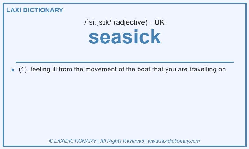 Definition seasick in British English