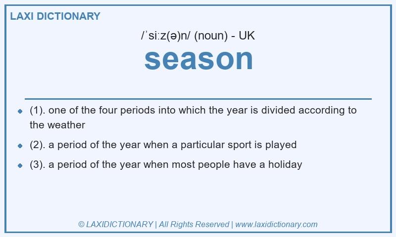 Definition season in British English