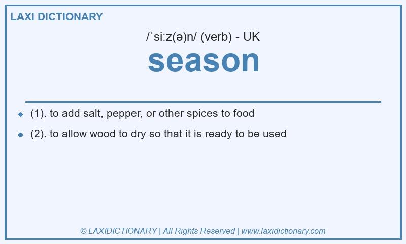 Definition season in British English