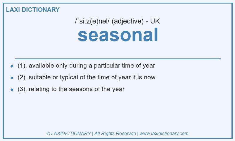 Definition seasonal in British English