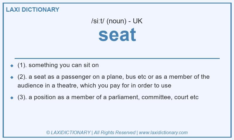 Definition seat in British English