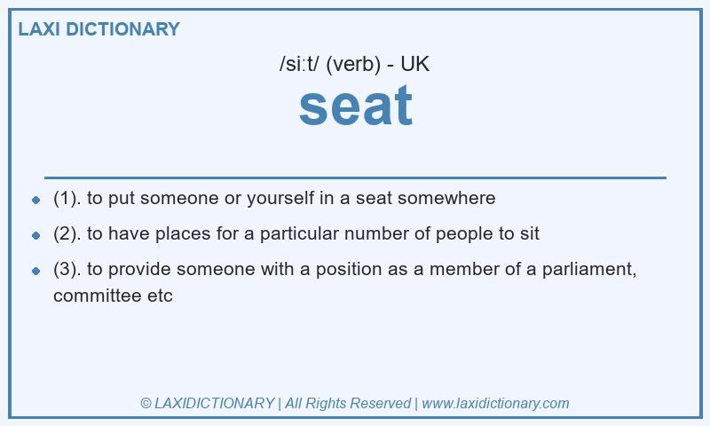 Definition seat in British English
