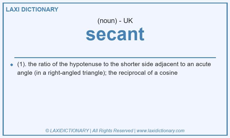Definition secant in British English