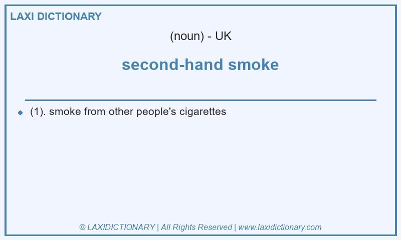 Definition second-hand smoke in British English