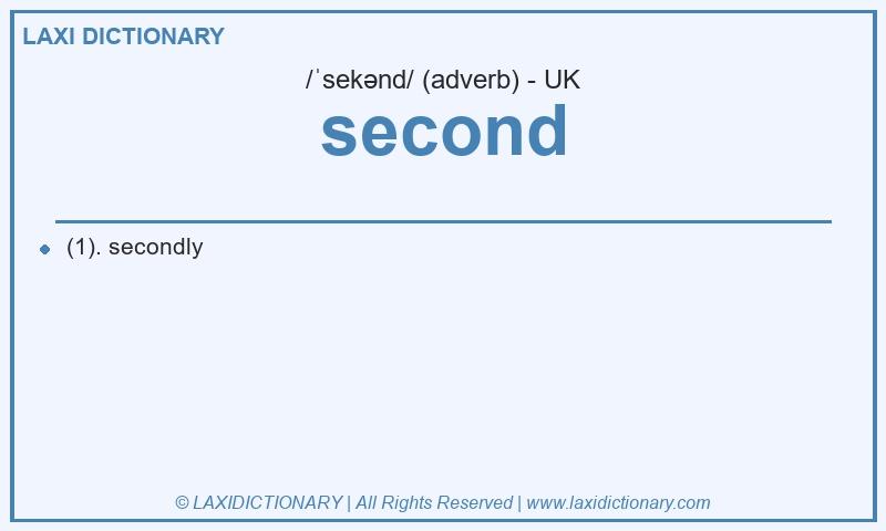 Definition second in British English