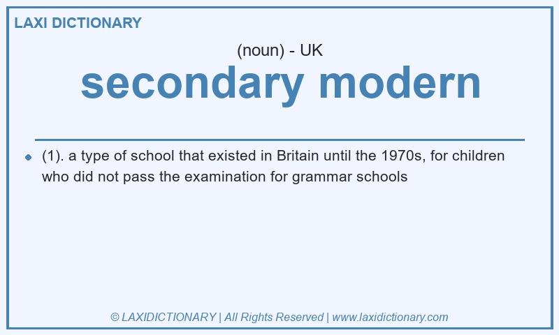 Definition secondary modern in British English