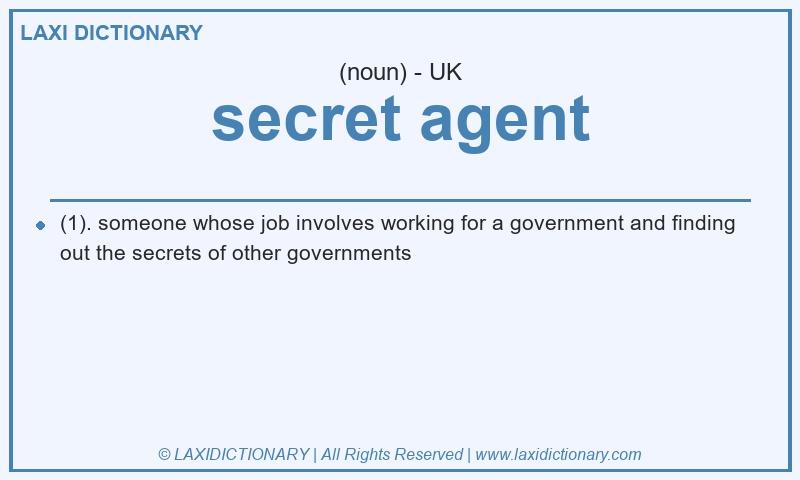 Definition secret agent in British English