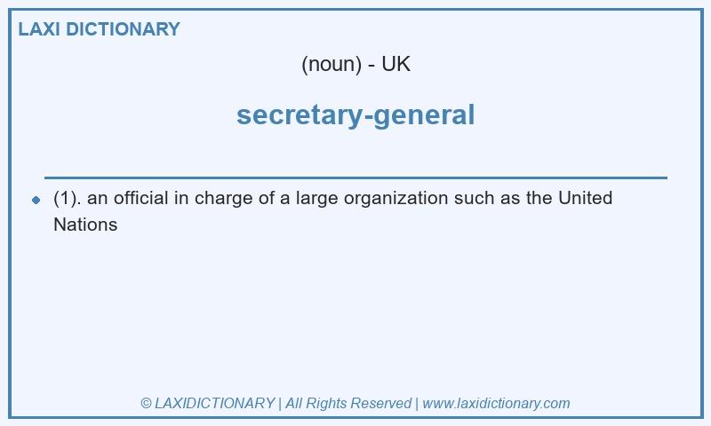 Definition secretary-general in British English