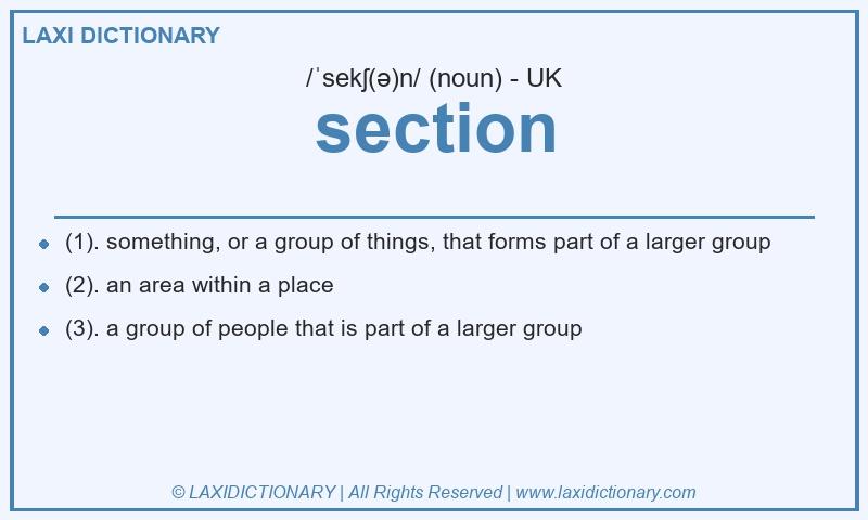 Definition section in British English