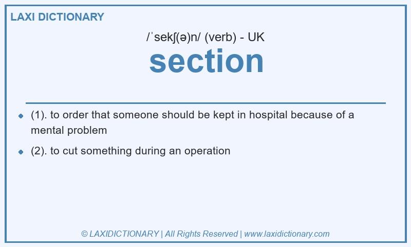 Definition section in British English