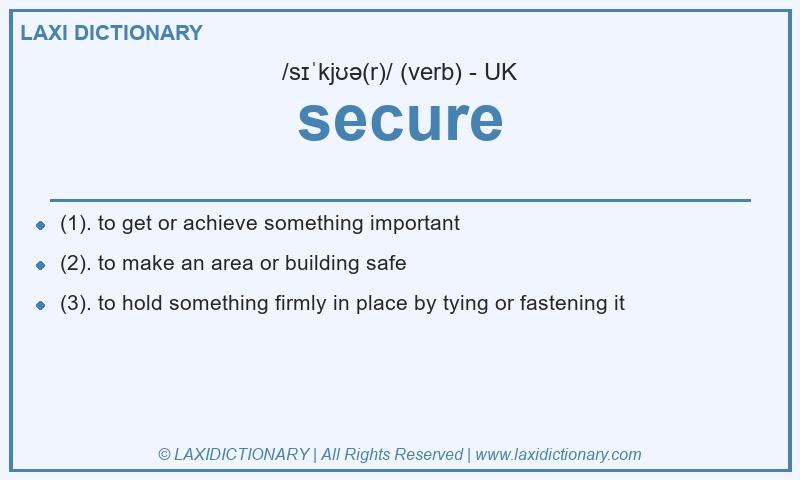 Definition secure in British English