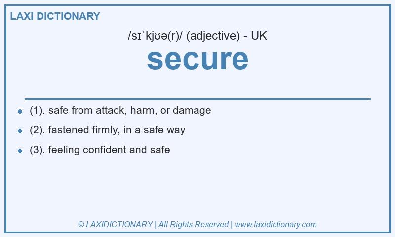Definition secure in British English