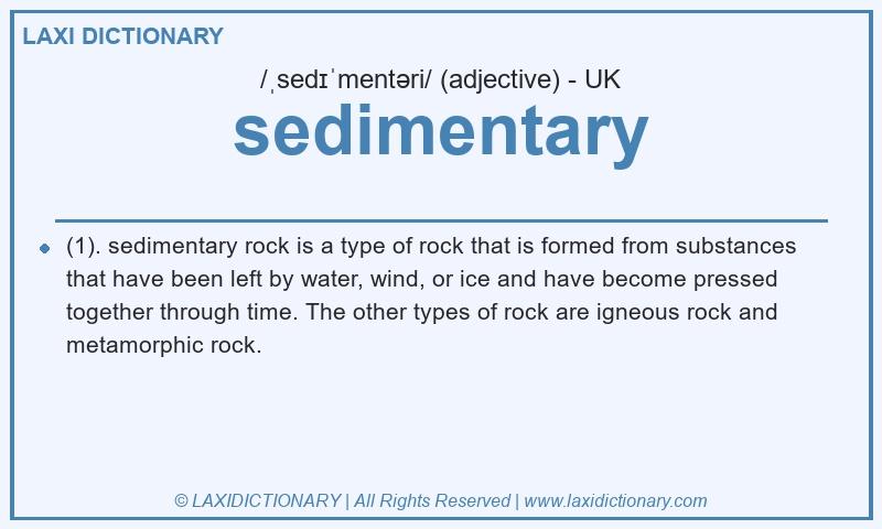 Definition sedimentary in British English