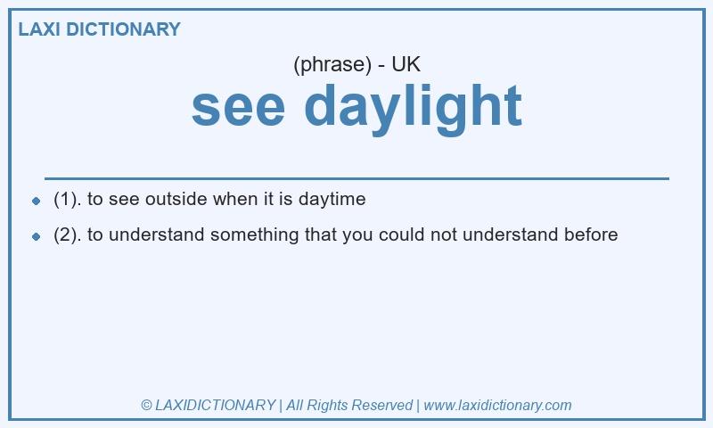 Definition see daylight in British English