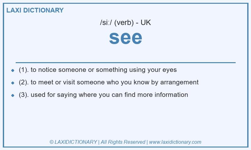 Definition see in British English