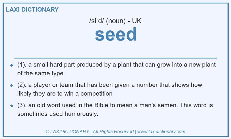 Definition seed in British English