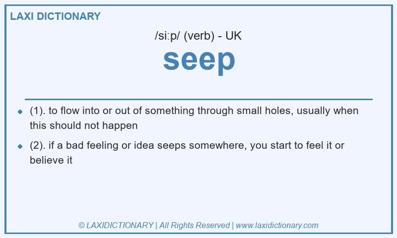 Definition seep in British English