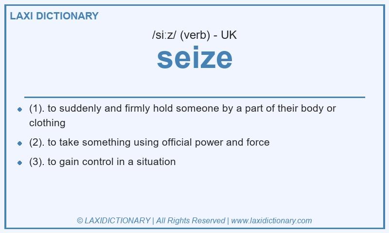 Definition seize in British English