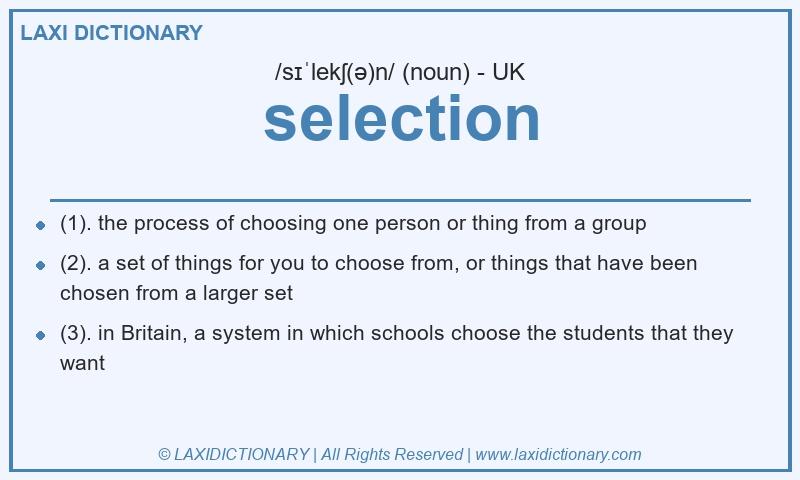 Definition selection in British English