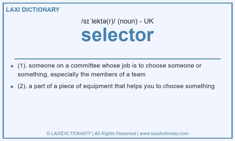 Definition selector in British English