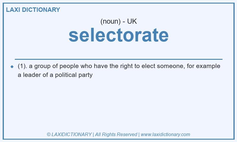 Definition selectorate in British English