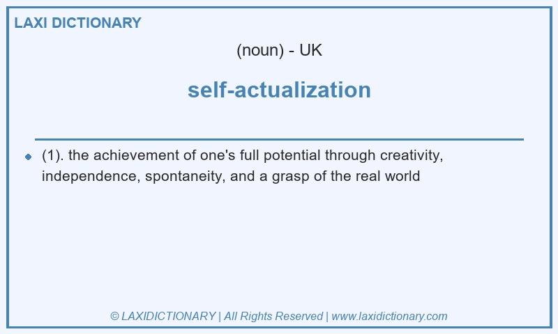 Definition self-actualization in British English