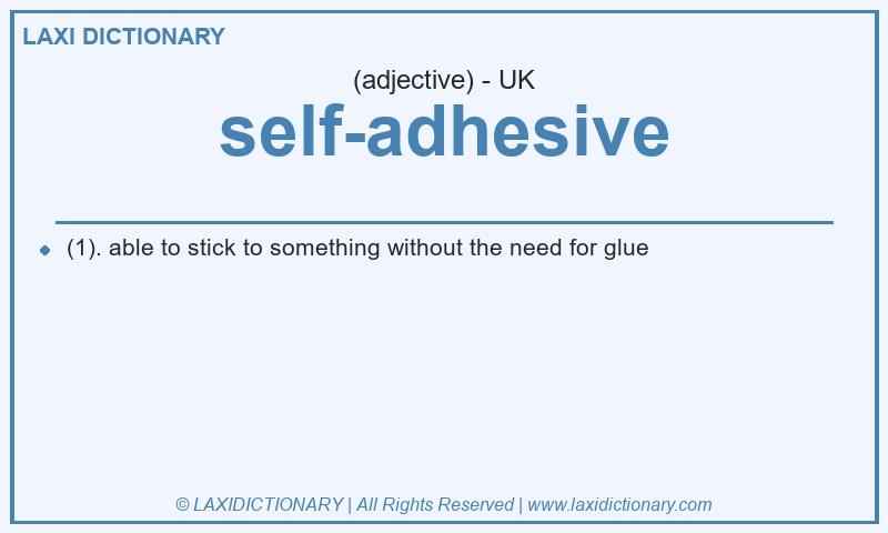 Definition self-adhesive in British English