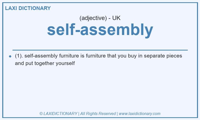 Definition self-assembly in British English