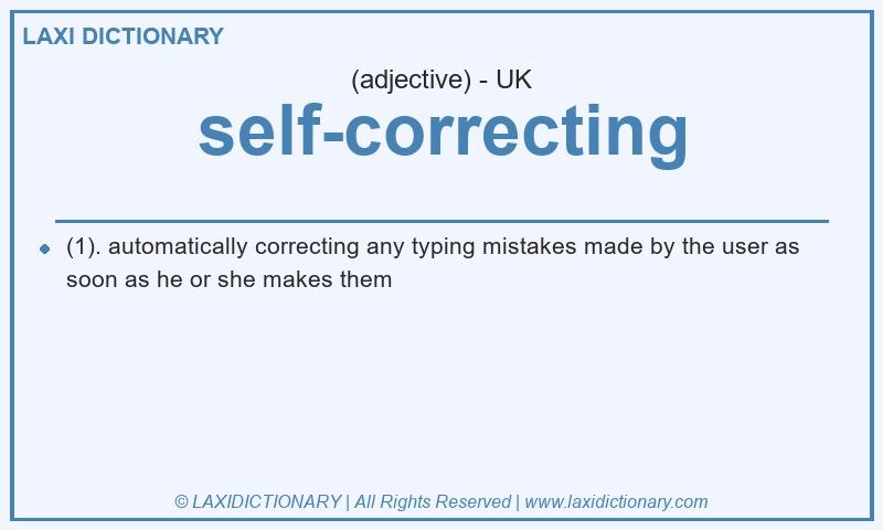 Definition self-correcting in British English