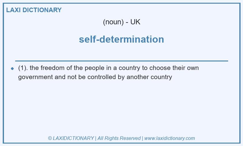 Definition self-determination in British English