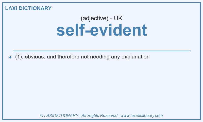 Definition self-evident in British English