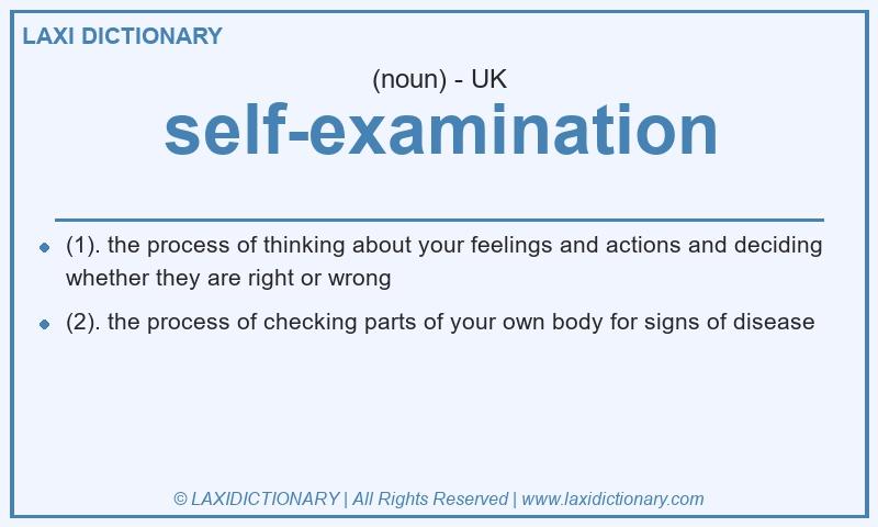 Definition self-examination in British English