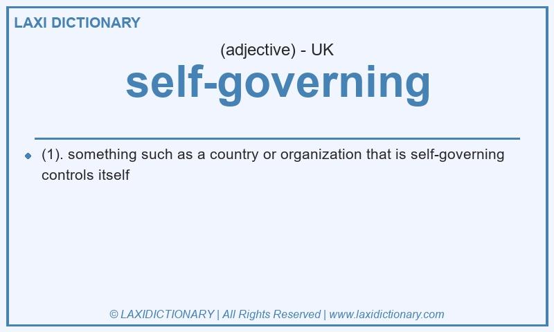 Definition self-governing in British English