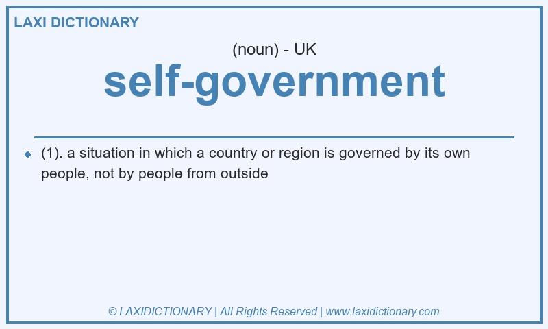 Definition self-government in British English