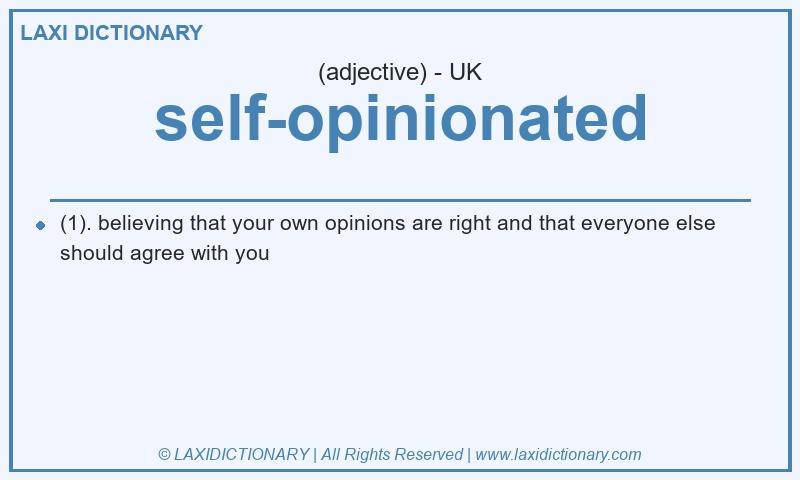 Definition self-opinionated in British English