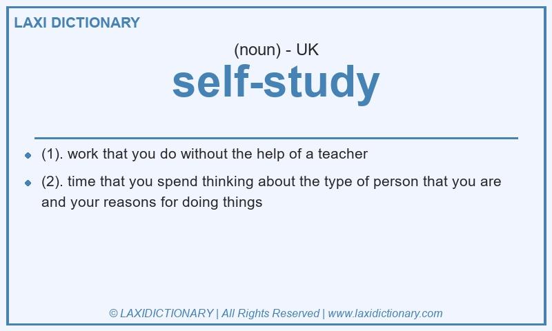 Definition self-study in British English