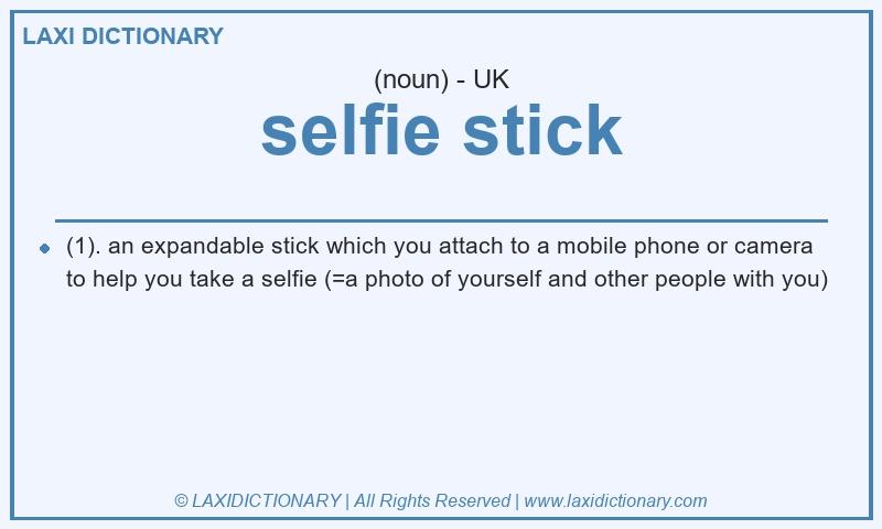Definition selfie stick in British English