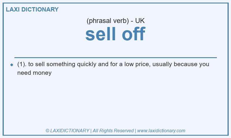 Definition sell off in British English