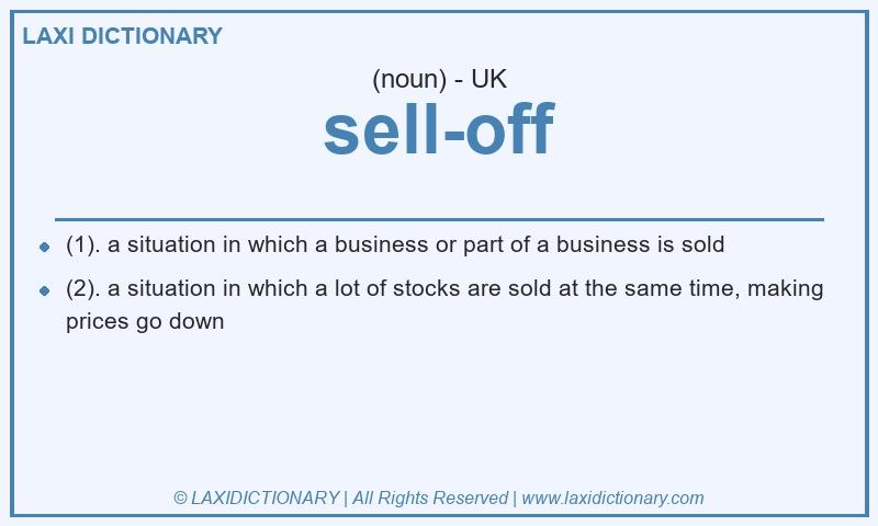Definition sell-off in British English